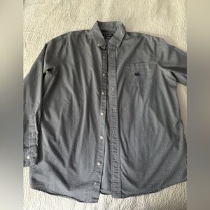 Chaps blue navy buttonfront shirt plaid xxl